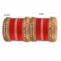 Indian Bollywood Traditional Handmade Kundan Bridal Red Bangle Jewelry