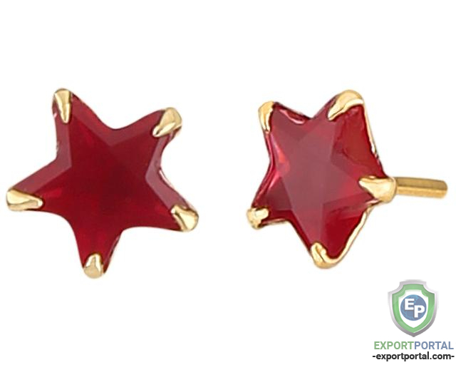 Indian Fashion Solitaire Cubic Zirconia Stud Earrings for Women