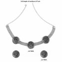 Indian Oxidized Boho Vintage Choker Necklace Earrings Jewelry Set