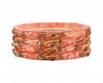 Indian Bollywood Style Rhinestone Crystal Floral Acrylic Bangle Set