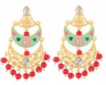 Indian Bollywood Faux Pearl Crystal Kundan Dangle Earrings for women