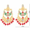 Indian Bollywood Faux Pearl Crystal Kundan Dangle Earrings for women