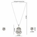 Indian Oxidized Boho Vintage Pendant Chain Necklace Earrings Set