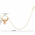 Indian Bollywood Bridal Nose Ring Hoop Pin with Pearl Chain Jewelry