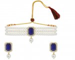 Indian Bollywood Crystal Choker Necklace Earrings Wedding Jewelry Set