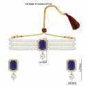 Indian Bollywood Crystal Choker Necklace Earrings Wedding Jewelry Set