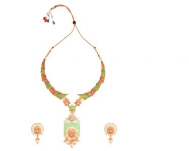 Indian Bollywood Enamel Kundan Crystal Choker Necklace Drop Earrings