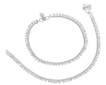 Indian Silver Tone Bell Charms Tassel Chain Anklet Payal Foot Jewelry
