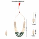 Indian Bollywood Faux Pearl Crystal Necklace Maang Tikka Earrings Set