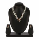 Indian Bollywood Gold Plated CZ Faux Emerald Pearl Choker Necklace