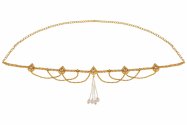 Indian Bollywood Gold Plated Belly Chain Kamarband Tassel Body Jewelry
