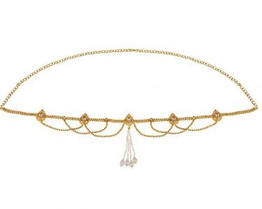 Indian Bollywood Gold Plated Belly Chain Kamarband Tassel Body Jewelry