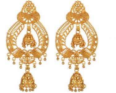 Indian Bollywood Traditional Gold Plated Jhumka Dangle Earring Set