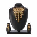 Indian Bollywood Gold Plated Kundan Choker Necklace Earrings Jewelry