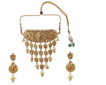Indian Bollywood Gold Plated Kundan Choker Necklace Earrings Jewelry