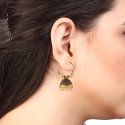 Indian Bollywood Oxidized Gold Plated Jhumka Hoop Earrings Set