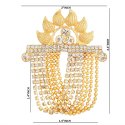 Crystal Wedding Brooch Pin with Chain Tassels Lapel Pin Jewelry
