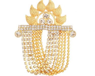 Crystal Wedding Brooch Pin with Chain Tassels Lapel Pin Jewelry