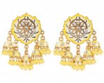 Indian Crystal Kundan Jhumki Tassel Dangle Earrings Set for Women
