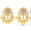 Indian Crystal Kundan Jhumki Tassel Dangle Earrings Set for Women