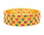 Indian Style Bollywood Gold Plated Kundan Crystal Bridal Bangle Set