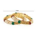 Indian Bollywood Ethnic Gold Plated Pearl Studded Bangle Set