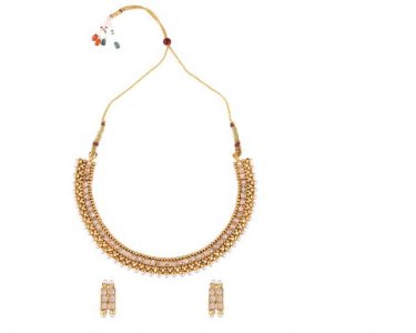 Indian Bollywood Faux Pearl CZ Choker Necklace Earrings Jewelry Set