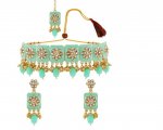 Indian Bollywood Crystal Kundan Necklace Earrings Maang Tikka Jewelry