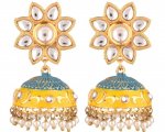 Indian Jewelry Bollywood Antique Crystal Kundan Jhumka Earrings Set