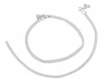 Indian Silver Tone Bell Charms Tassel Chain Anklet Payal Foot Jewelry