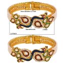 Fashion Jewelry Indian Bollywood Faux Pearl Kundan Peacock Bangle Set