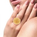Indian Bollywood Pearl Crystal Kundan Adjustable Big Ring Jewelry
