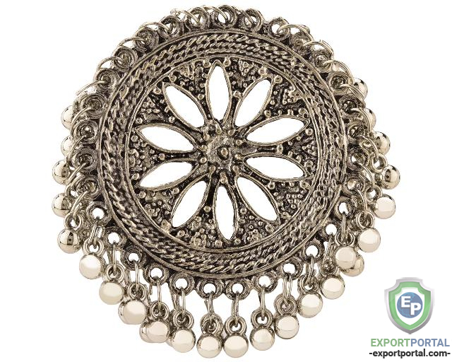 Boho Vintage Indian Oxidized Big Size Adjustable Cocktail Ring Jewelry