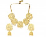 Indian Bollywood Antique Choker Bridal Necklace Earrings Jewelry Set