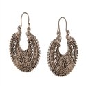 Indian Bollywood Oxidized Silver Ethnic Hoops Dangle Earrings