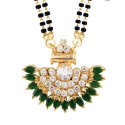 Indian Traditional Gold Plated CZ Mangalsutra Pendant Necklace Jewelry