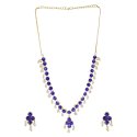 Indian Jewelry CZ Crystal Choker Necklace Earrings Set for Women