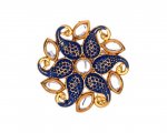 Indian Bollywood Floral Crystal Kundan Meenakari Adjustable Ring