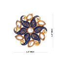 Indian Bollywood Floral Crystal Kundan Meenakari Adjustable Ring