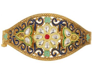 Indian Bollywood Antique Kundan Crystal Bridal Bangle Bracelet Jewelry