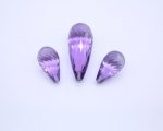 Brazilian Amethyst Drops Briolette Top Half Drill (Checker Cutting)