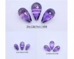 Brazilian Amethyst Drops Briolette Top Half Drill Set (Rose Cutting)