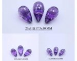 Brazilian Amethyst Drops Briolette Top Half Drill Set (Rose Cut)