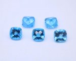 Swiss Blue Topaz 8mm Cushion Checker Board