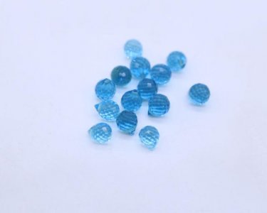 Swiss Blue Topaz 5x4mm Drops Faceted (Side Drill)