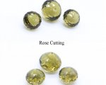 Olive Quartz 12mm and 15mm Onion Briolette (Rose Cutting)