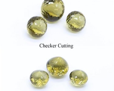 Olive Quartz 12mm and 15mm Onion Briolette (Checker Cutting)