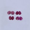 Ruby Glass Filled Mix Rose Cut Slices Faceted (4 Pairs)