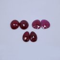Ruby Glass Filled Mix Rose Cut Slices Faceted (3 Pairs)