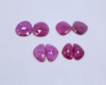 Ruby Glass Filled Mix Rose Cut Slices Faceted (4 Pairs)